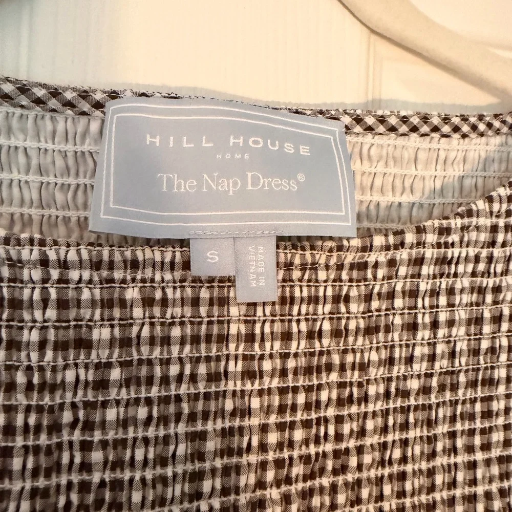 Hill House Cosima Mini Nap Dress Brown Gingham - Picture 2 of 3